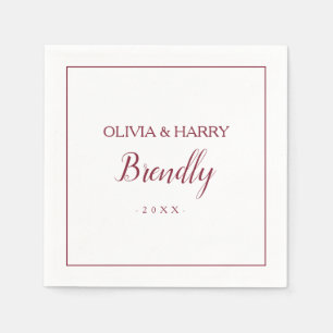 Guardanapo De Papel Script Elegante   Livro Branco Napkin