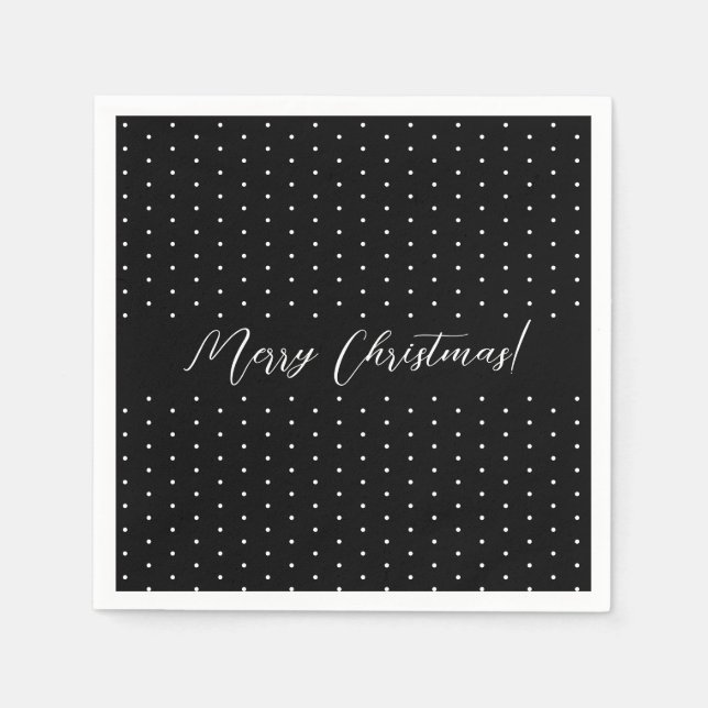 Guardanapo De Papel Script Elegante Preto (Frente)