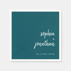 Guardanapo De Papel Script Minimalista Moderno Casamento Profundo