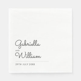 Guardanapo De Papel Script preto e branco simples