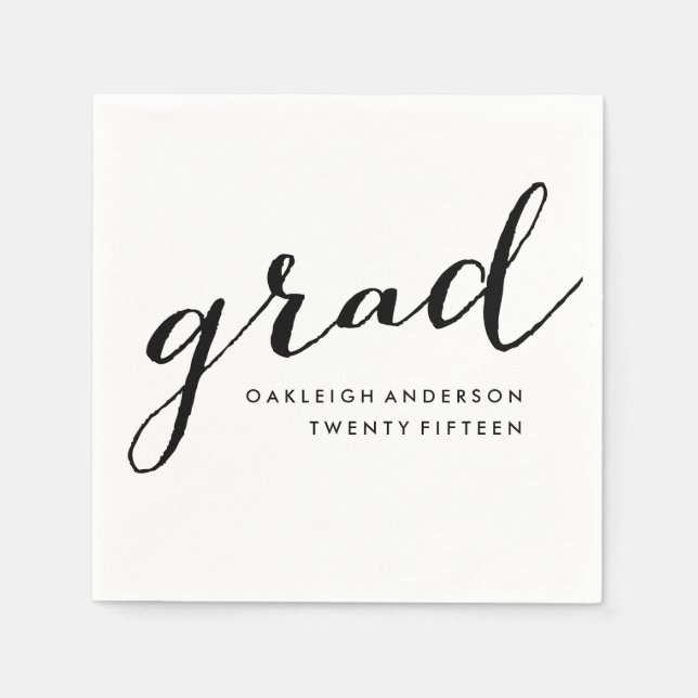 Guardanapo De Papel Script simples em preto | Graduação de Nápoles (Frente)