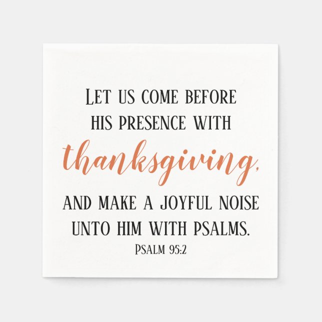 Guardanapo De Papel Script Verso da Bíblia de Ação de Graças (Frente)
