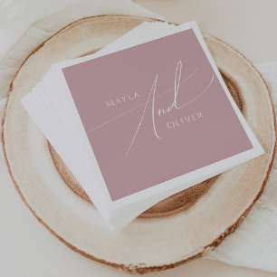 Guardanapo De Papel Script Whimsical Casamento de Rosa Dusty