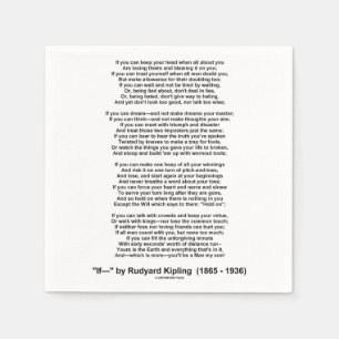 Guardanapo De Papel Se Poema De Rudyard Kipling (Poema Inspiracional)