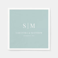 Sea Glass Simple Elegant Casal Iniciais Casamento