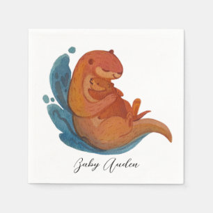 Guardanapo De Papel Sea Otter Napkins Babyshower