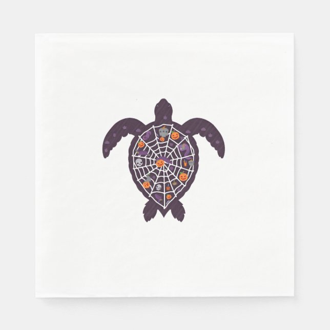Guardanapo De Papel Sea Turtle Halloween Spider-web Pumpkin Hall (Frente)