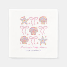 Sea You Logo Baby Girl Coaster Chá de fraldas