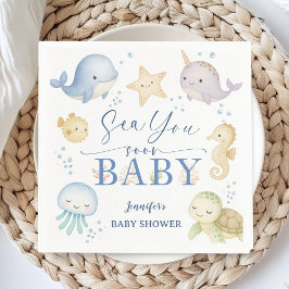 Guardanapo De Papel Sea You Soon Ocean Baby Shower Paper