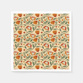 Guardanapo De Papel Seamless floral pattern in beige background
