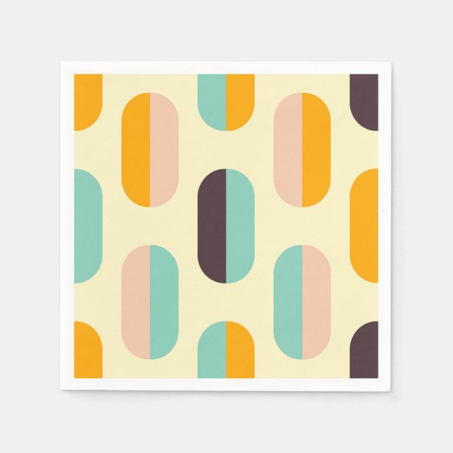 Guardanapo De Papel Seamless geometric pattern in retro vibes (Frente)