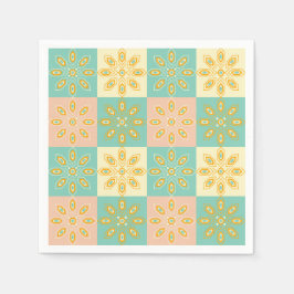 Guardanapo De Papel Seamless pattern with geometric floral motifs