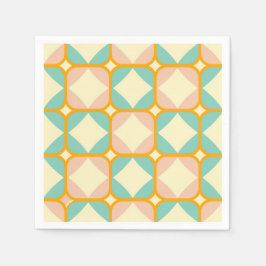 Guardanapo De Papel Seamless retro pattern with rounded squares