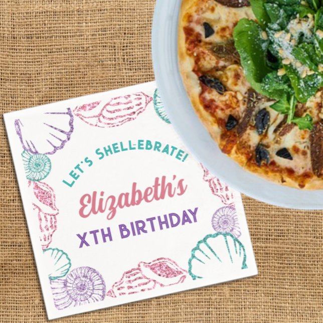 Guardanapo De Papel Seashell Girls Birthday (Criador carregado)