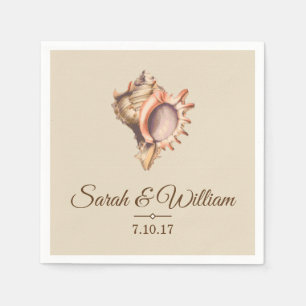 Guardanapo De Papel Seashell litoral do Conch personalizado