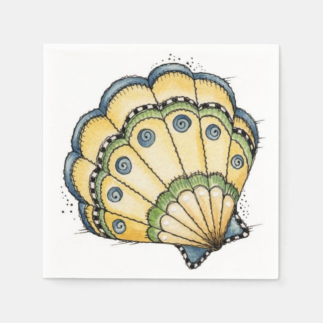 Guardanapo De Papel Seashell - Papel Napkins (Frente)