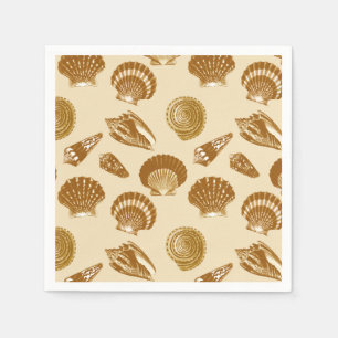 Guardanapo De Papel Seashells - Brown em um fundo bege