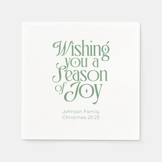Guardanapo De Papel Season of Joy Holiday Napkins Personalized (Frente)
