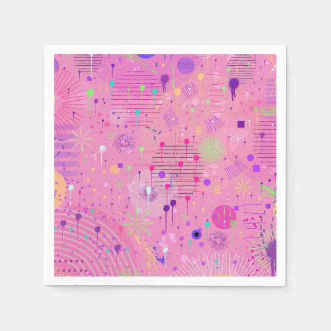 Guardanapo De Papel Seasonal Fruit Salad: Abstract Painting (Frente)