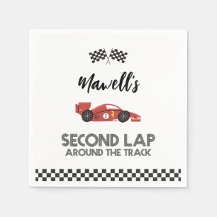 Guardanapo De Papel Segunda Volta em Torno da Pista Corrida de Carro d