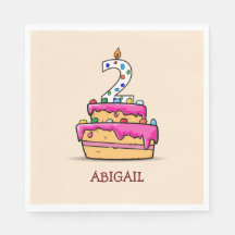 Segundo aniversário, 2 no Bolo Rosa Doce