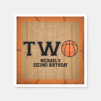 Guardanapo De Papel Segundo aniversário de basquete Vintage