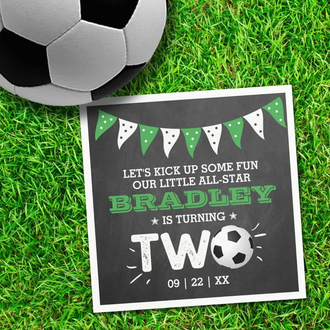 Guardanapo De Papel Segundo aniversário de bola de futebol All-star (Criador carregado)