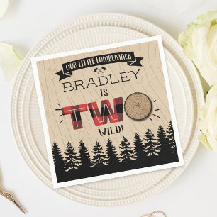 Guardanapo De Papel Segundo aniversário de Lumberjack Boys, Xadrez da