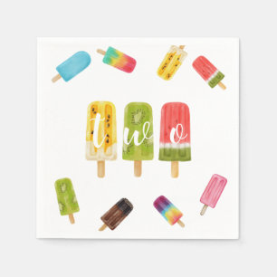 Guardanapo De Papel segundo aniversário de sorvete de picolé de Verão