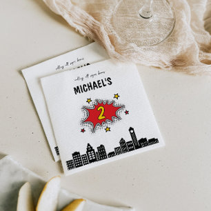 Guardanapo De Papel Segundo aniversário de Super Herói Dinâmico