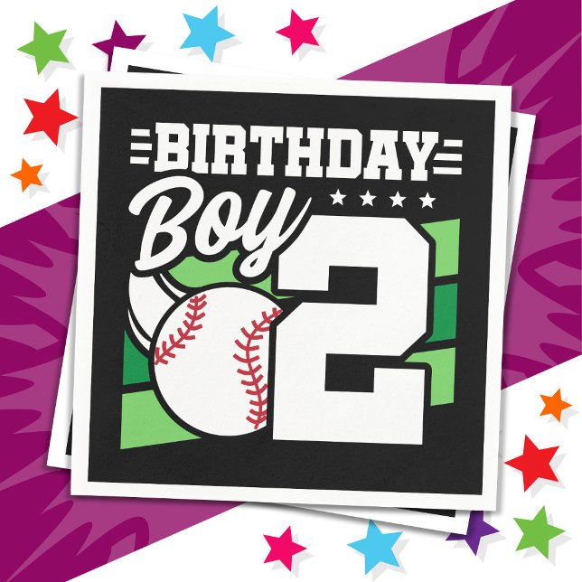 Guardanapo De Papel segundo aniversário de Tema de Festa de Baseball c (Criador carregado)