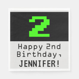 Guardanapo De Papel segundo aniversário - Estilo Nerdy / Geeky "2" & N