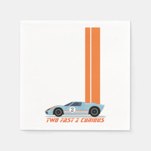 Guardanapo De Papel Segundo aniversário Moderno de Dois Carro Race Ráp