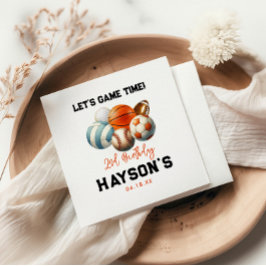 Guardanapo De Papel Segundo aniversário para Crianças de Esportes Mode