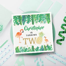 Guardanapo De Papel Segundo aniversário Tropical Summer Beach Luau Boy