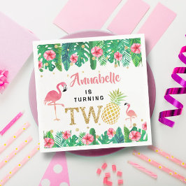 Guardanapo De Papel Segundo aniversário Tropical Summer Beach Luau Gir