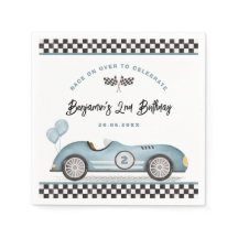 Segundo aniversário Vintage Blue Racing Dois Rapaz