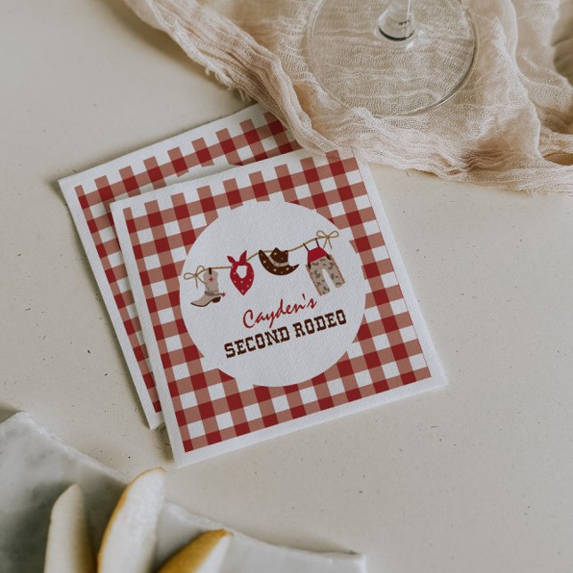 Guardanapo De Papel Segundo segundo aniversário Rodeo Western Cowboy (Criador carregado)