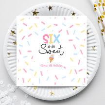 Seis É Uma Festa de aniversário 6 Sorvete Tão Doce