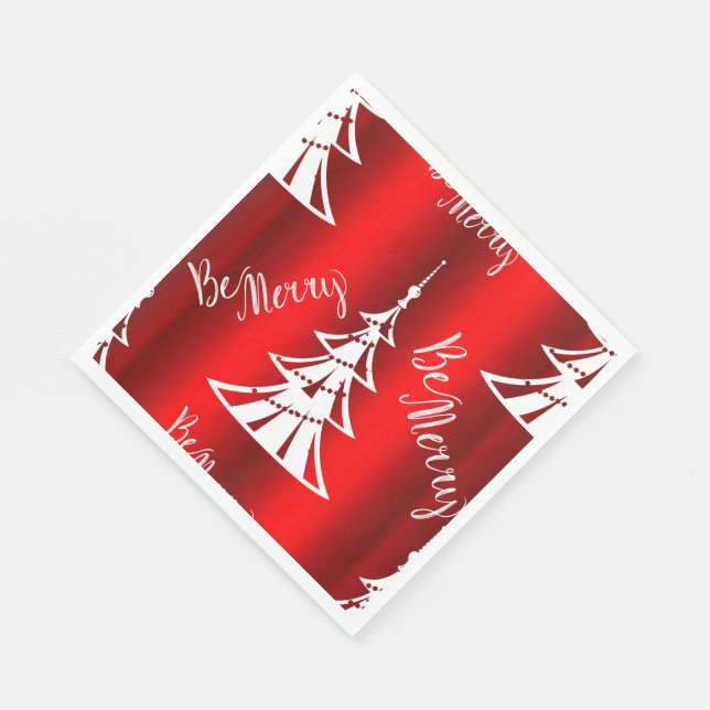 Guardanapo De Papel Seja Feliz Natal Vermelho (Quina)