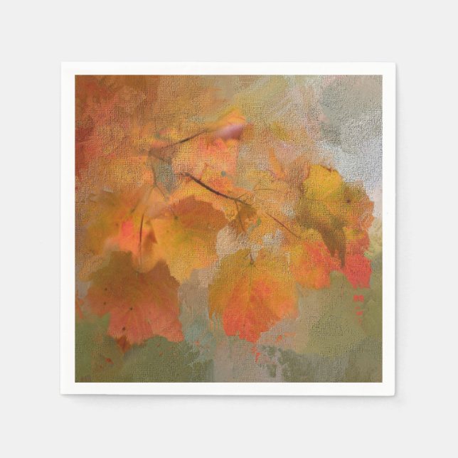 Guardanapo De Papel Seja Grata, Exibição de Folhas de Ação de Graças (Frente)