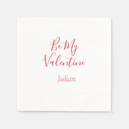 Guardanapo De Papel Seja meu valentim nome vermelho elegante casal 