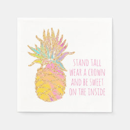 Guardanapo De Papel Seja um abacaxi, cotovelo e abacaxi Dourado