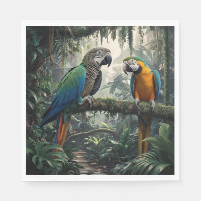 Guardanapo De Papel Selva de papagaio (Frente)