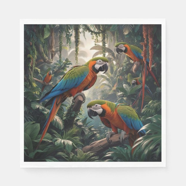 Guardanapo De Papel Selva de papagaio (Frente)