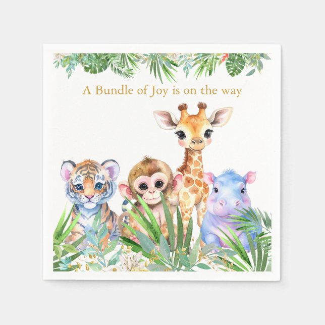 Guardanapo De Papel Selva Tropical Animais (Frente)