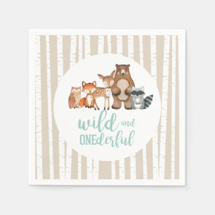 Guardanapo De Papel Selvagem Onederful Animais da Floresta Primeiro An