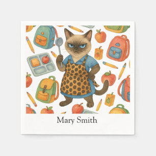 Guardanapo De Papel Senhora do Almoço servindo comida para Amantes de