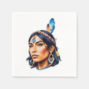 Guardanapo De Papel Senhora Indiana Nativa Americana