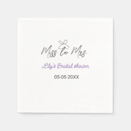 Guardanapo De Papel Senhorita à Sra. chá de panela adicione nome data 